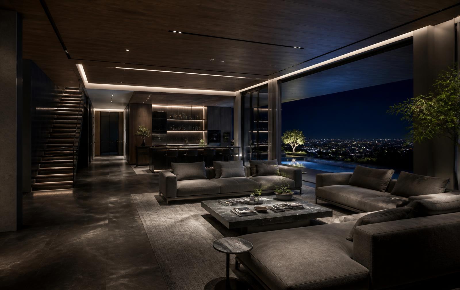Architectural lighting detail in a high-end residence